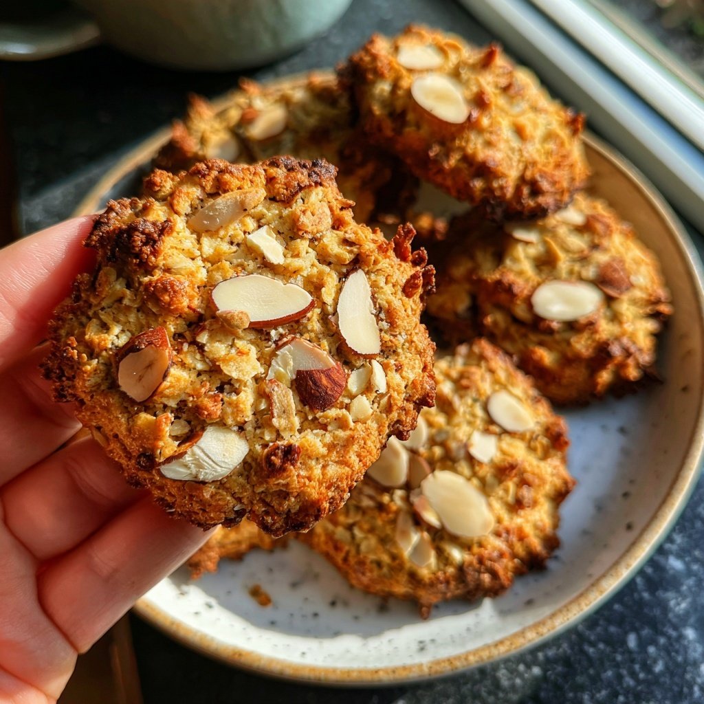 Banana Almond Yogurt Breakfast Cookies