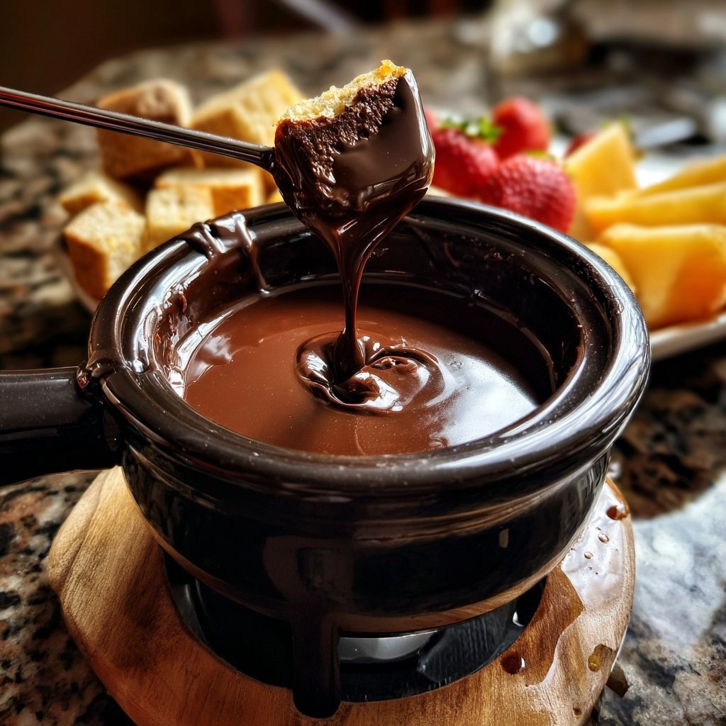 Fondue with Dark Chocolate and Chili