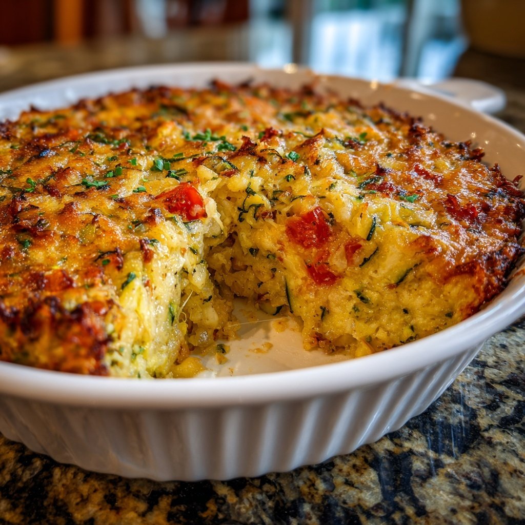 Baked Zucchini Tomato Rice Bake