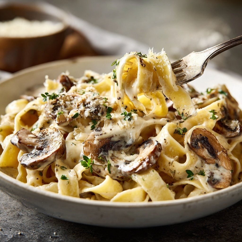 Creamy Mushroom Tagliatelle