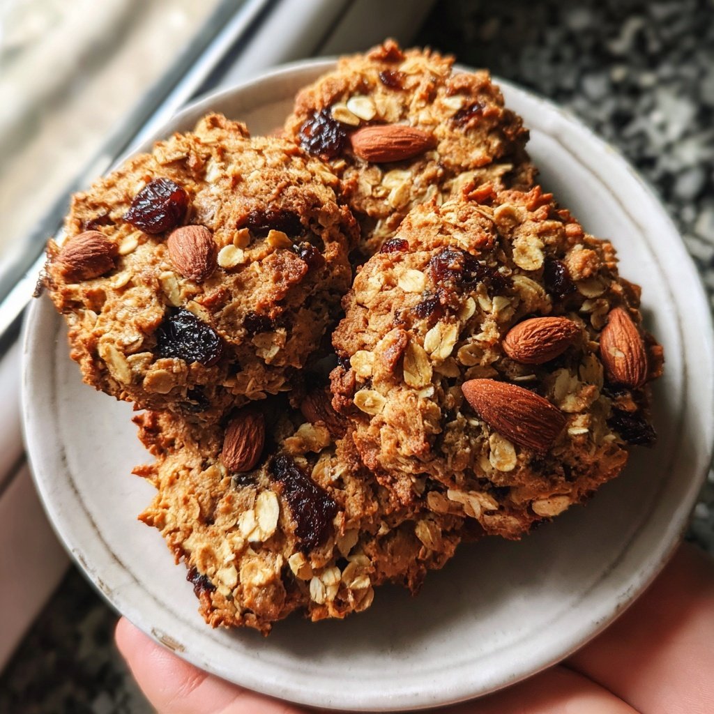Banana Almond Breakfast Cookies