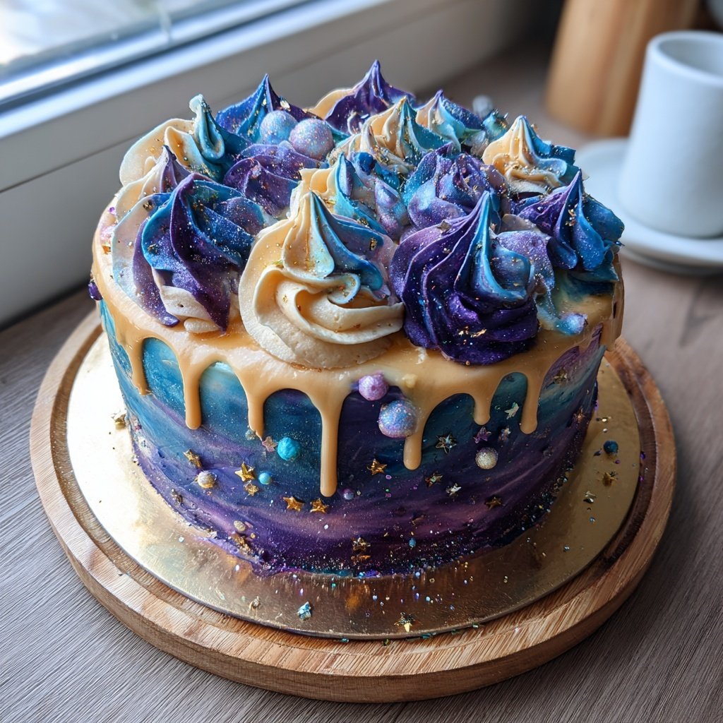 Galaxy Themed Pisces Cake