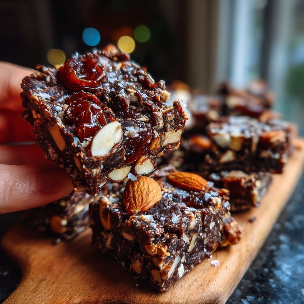 Chocolate Almond Date Snack Squares