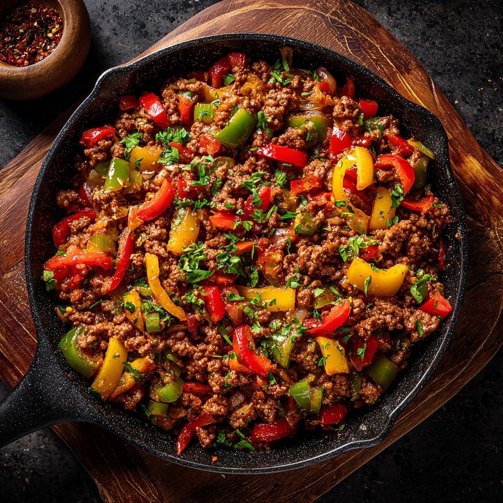 Ground Beef And Veggie Skillet
